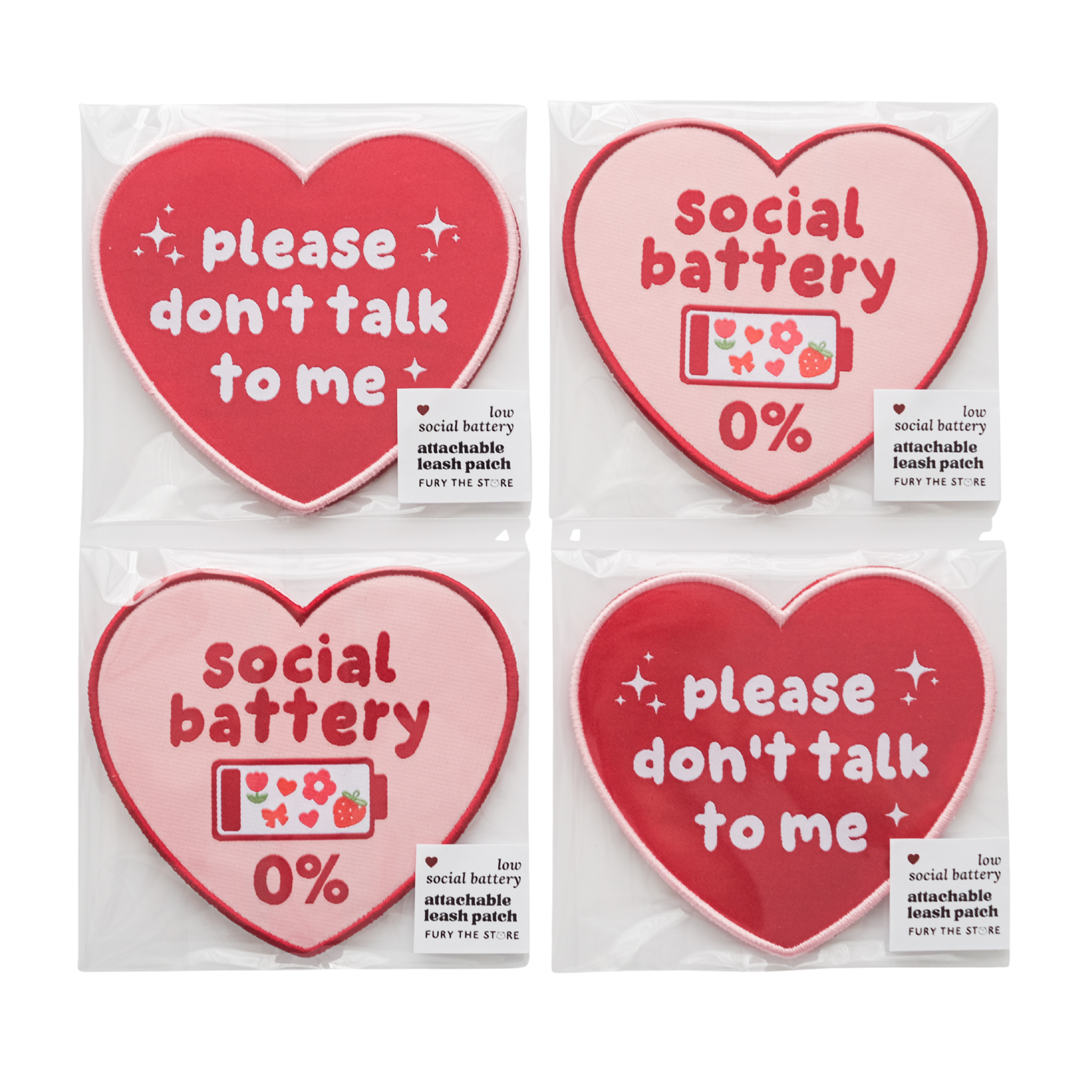 'low social battery' attachable patch