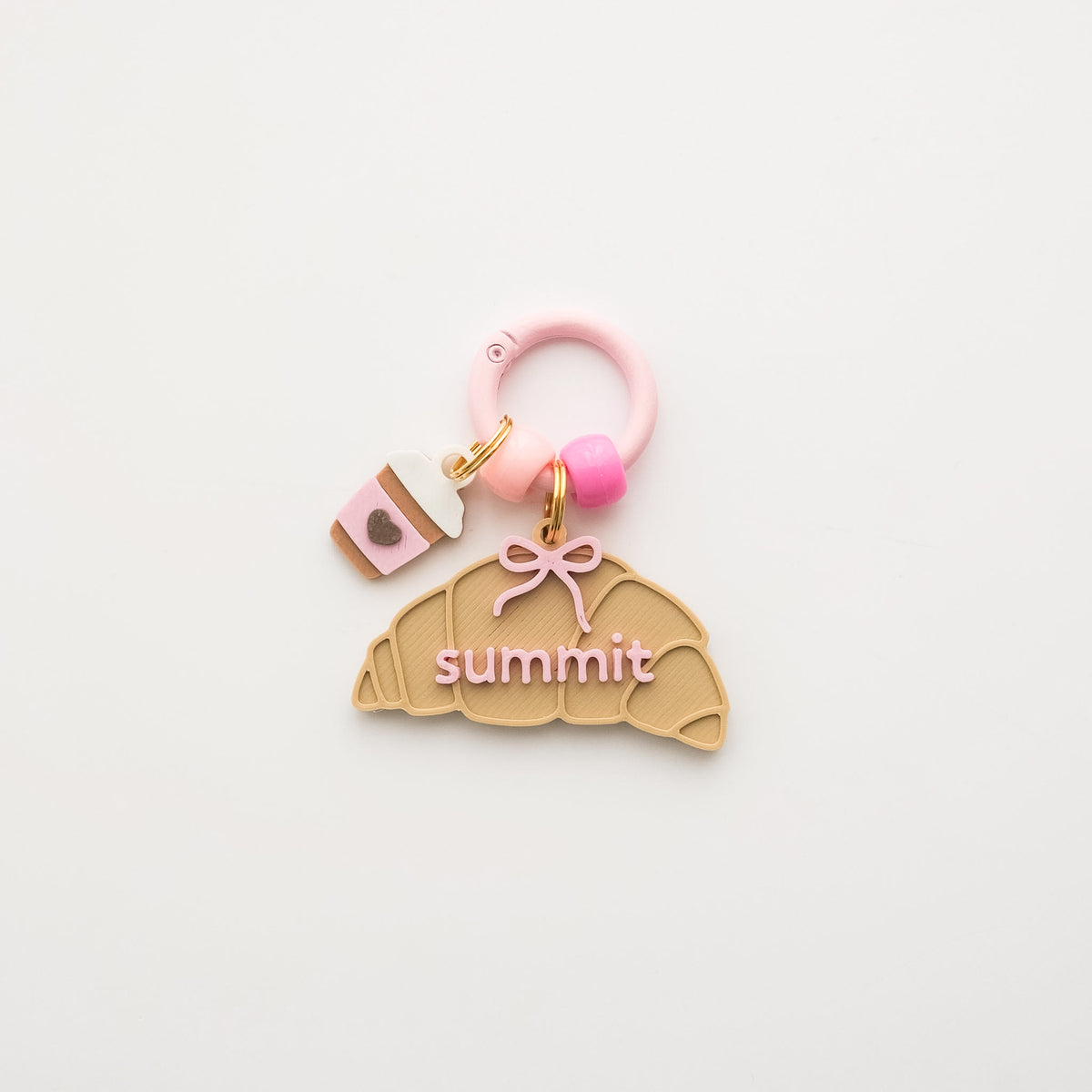 croissant & coffee custom name tag set