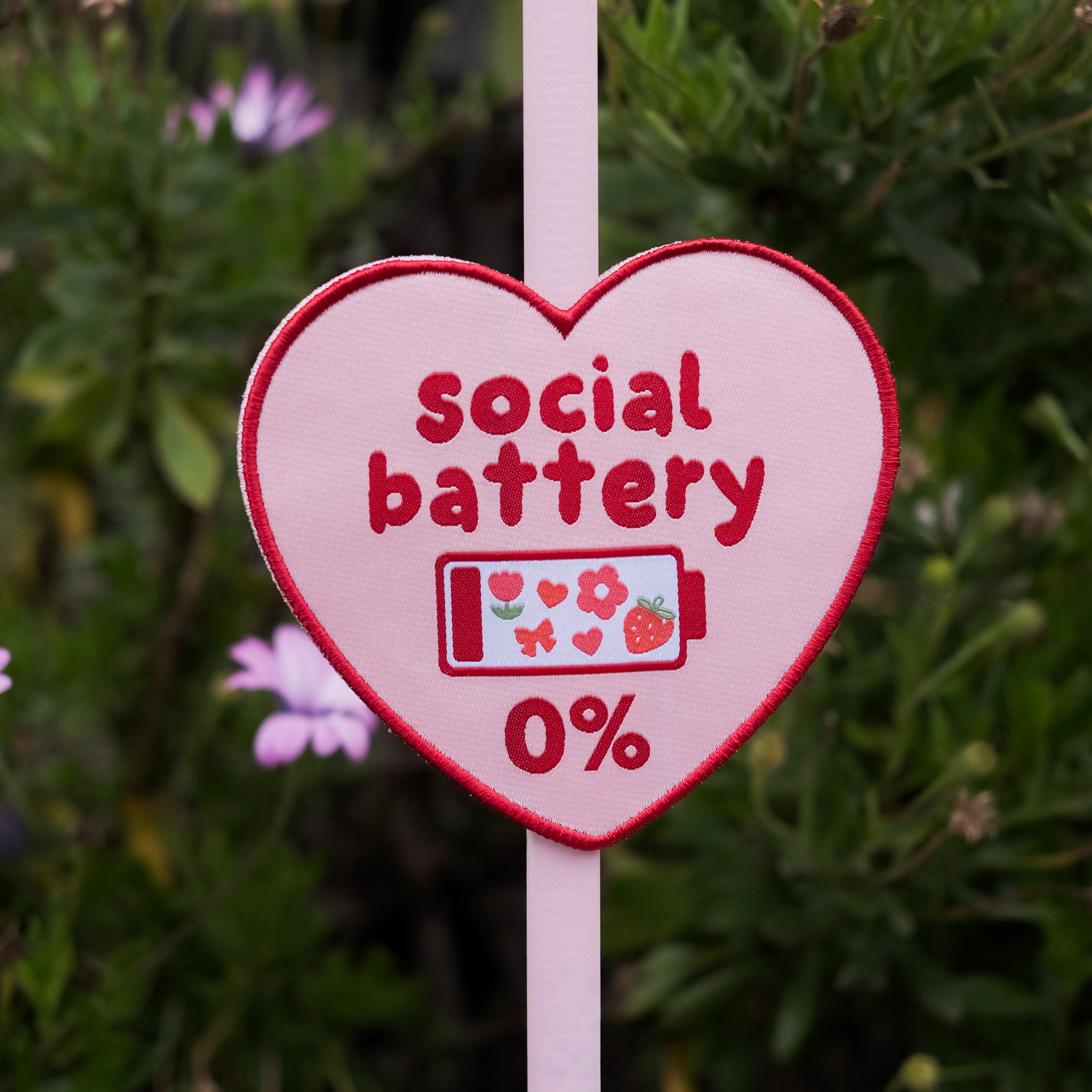 'low social battery' attachable patch
