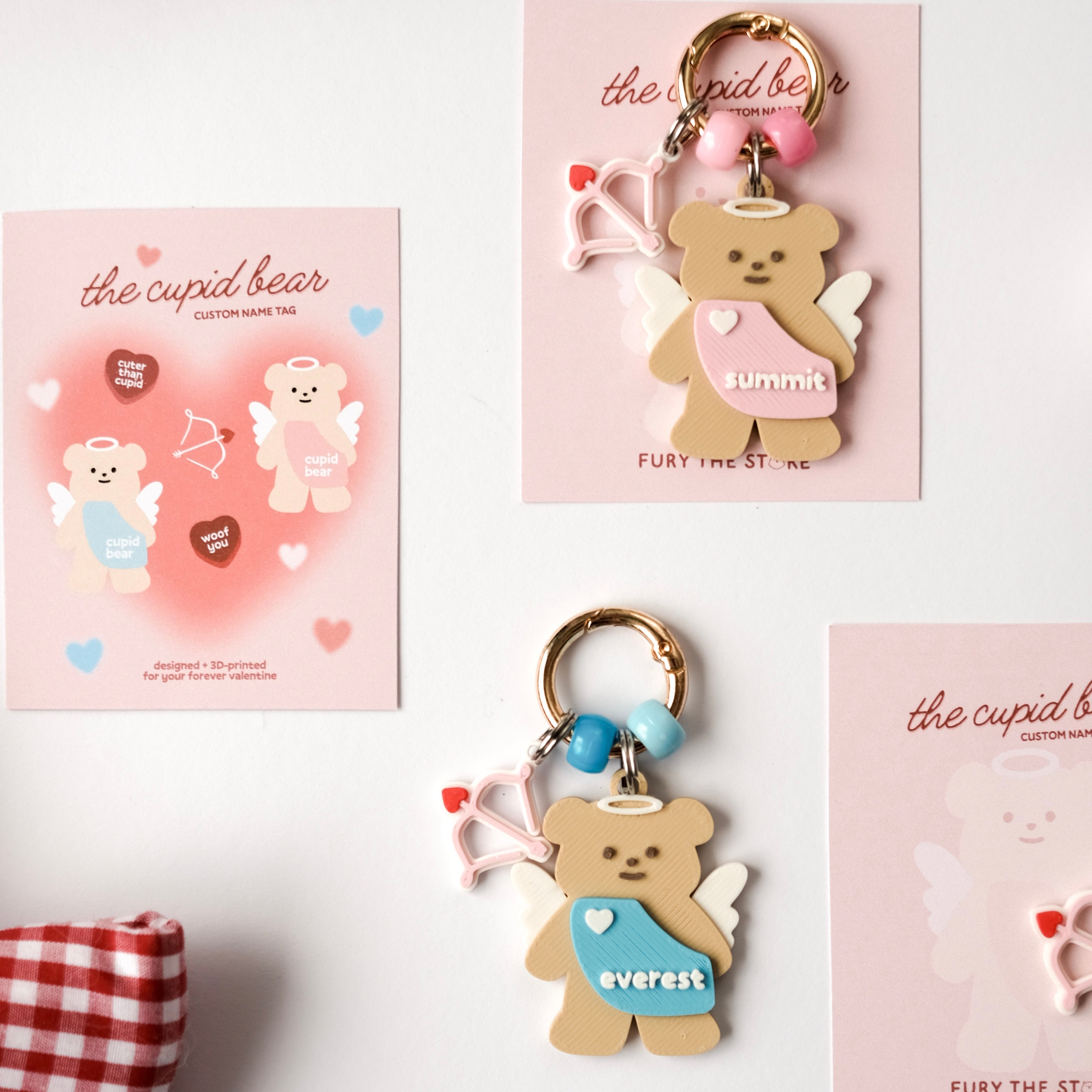cupid bear custom name tag