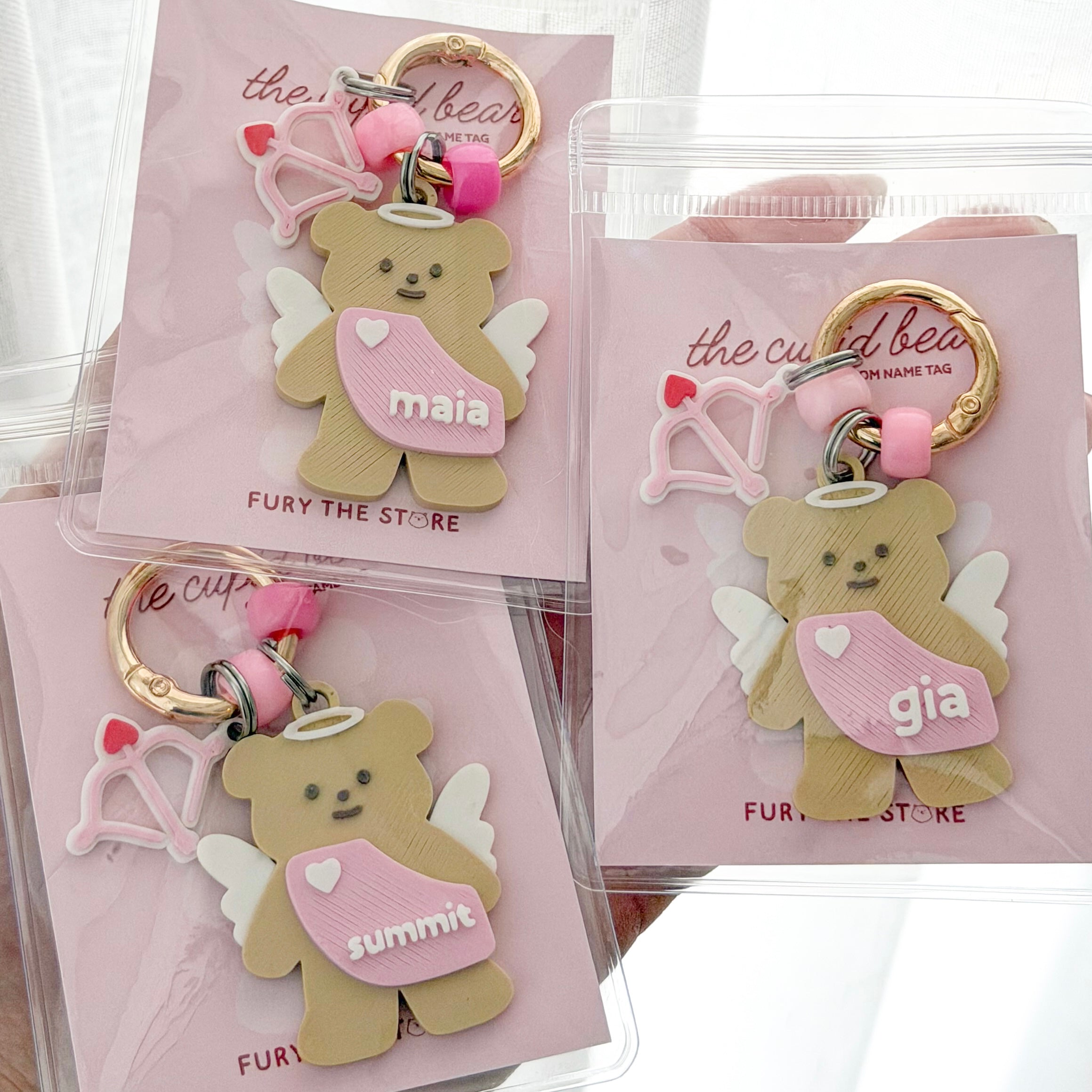 cupid bear custom name tag