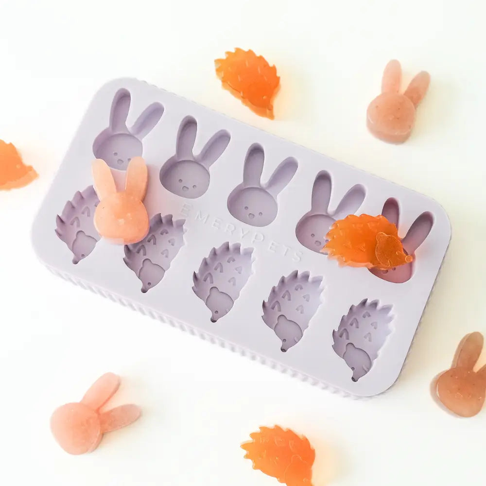 hedgehog + bunny treat mold | emerypets
