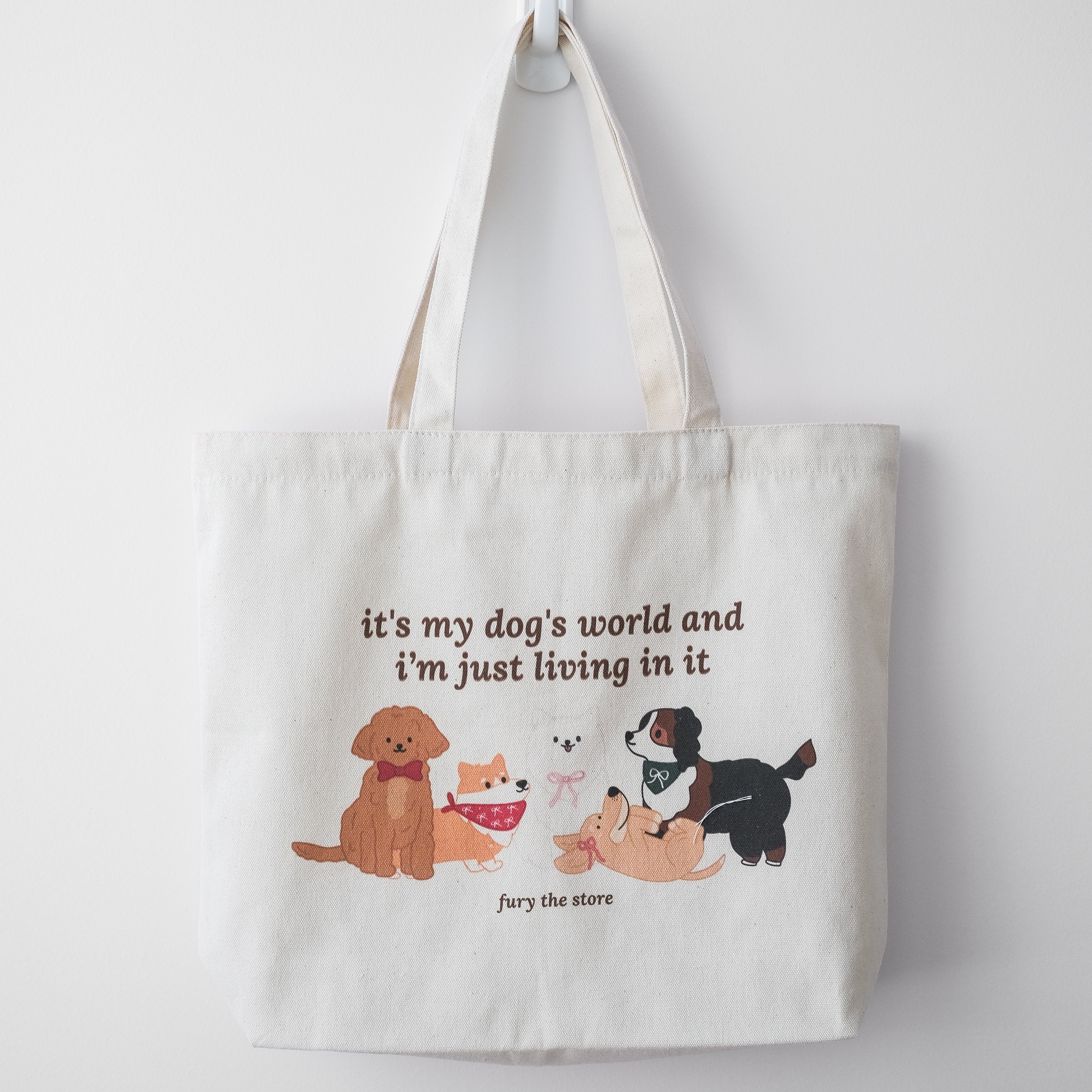 dogs at the park tote bag