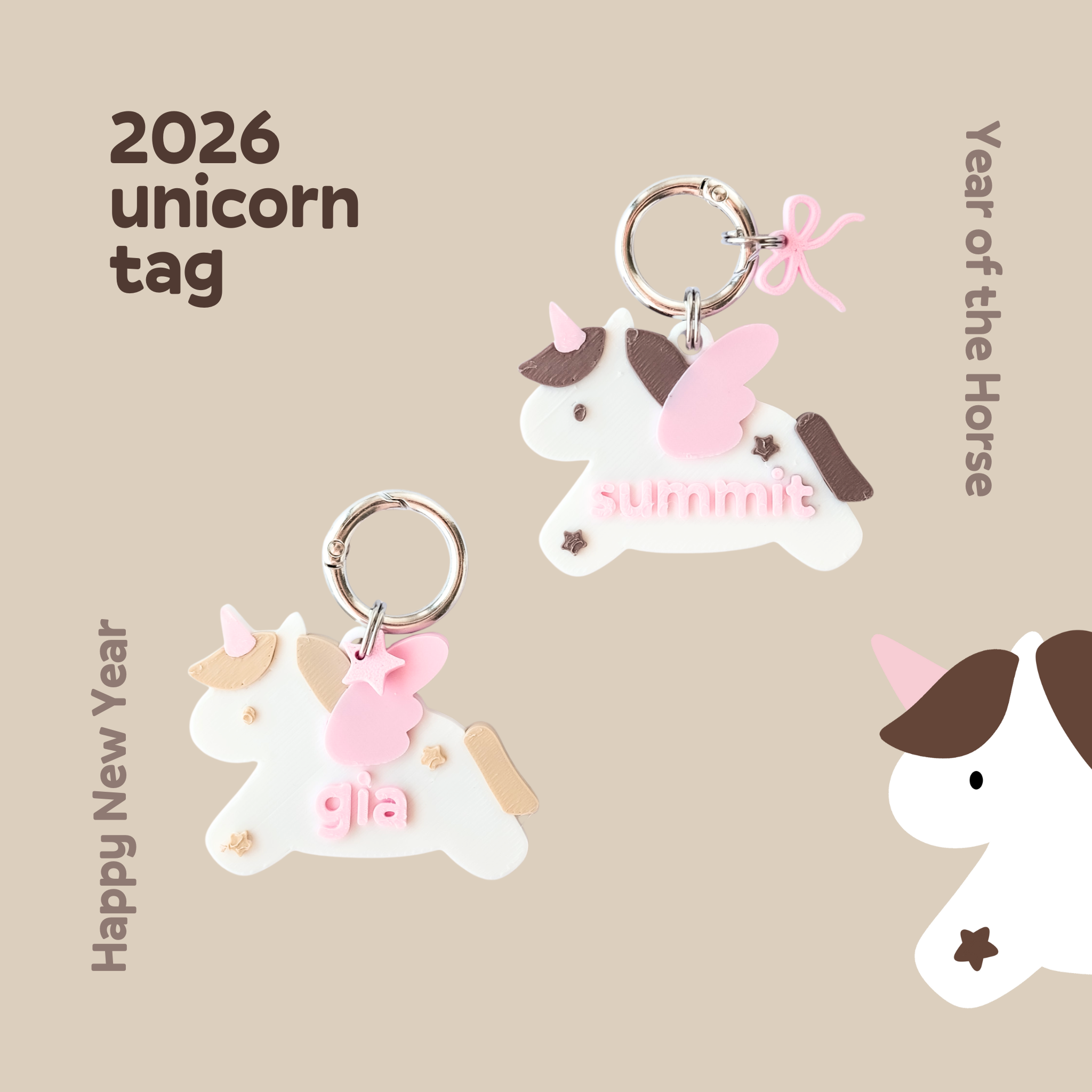 unicorn custom name tag