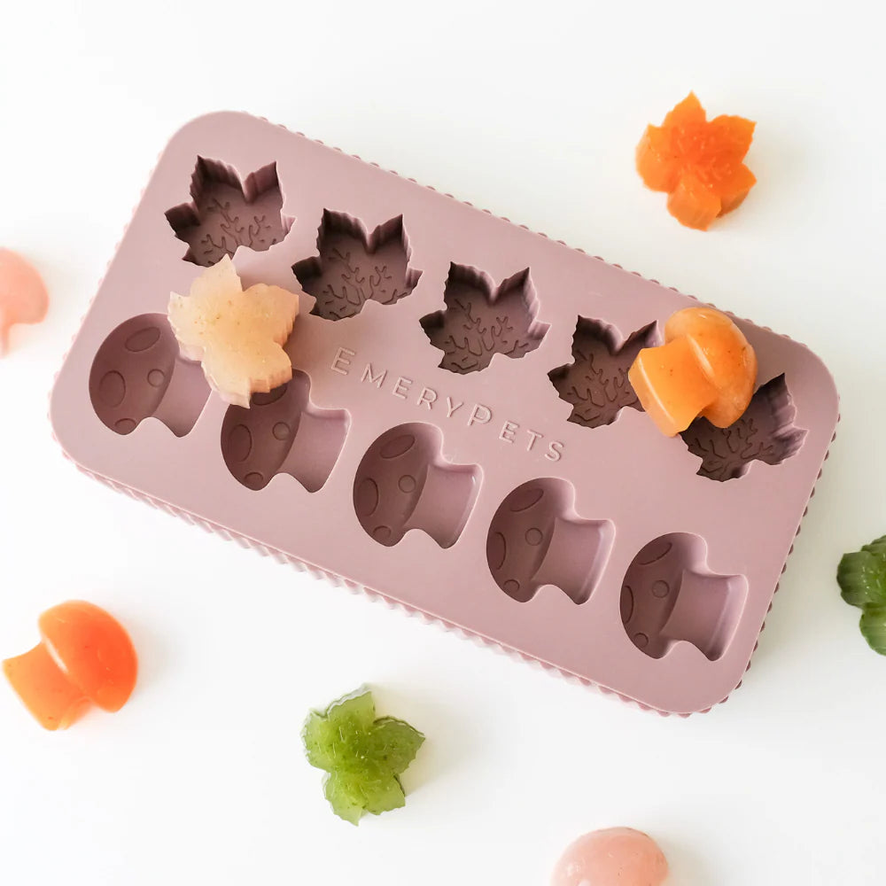 maple leaf + mushroom treat mold | emerypets