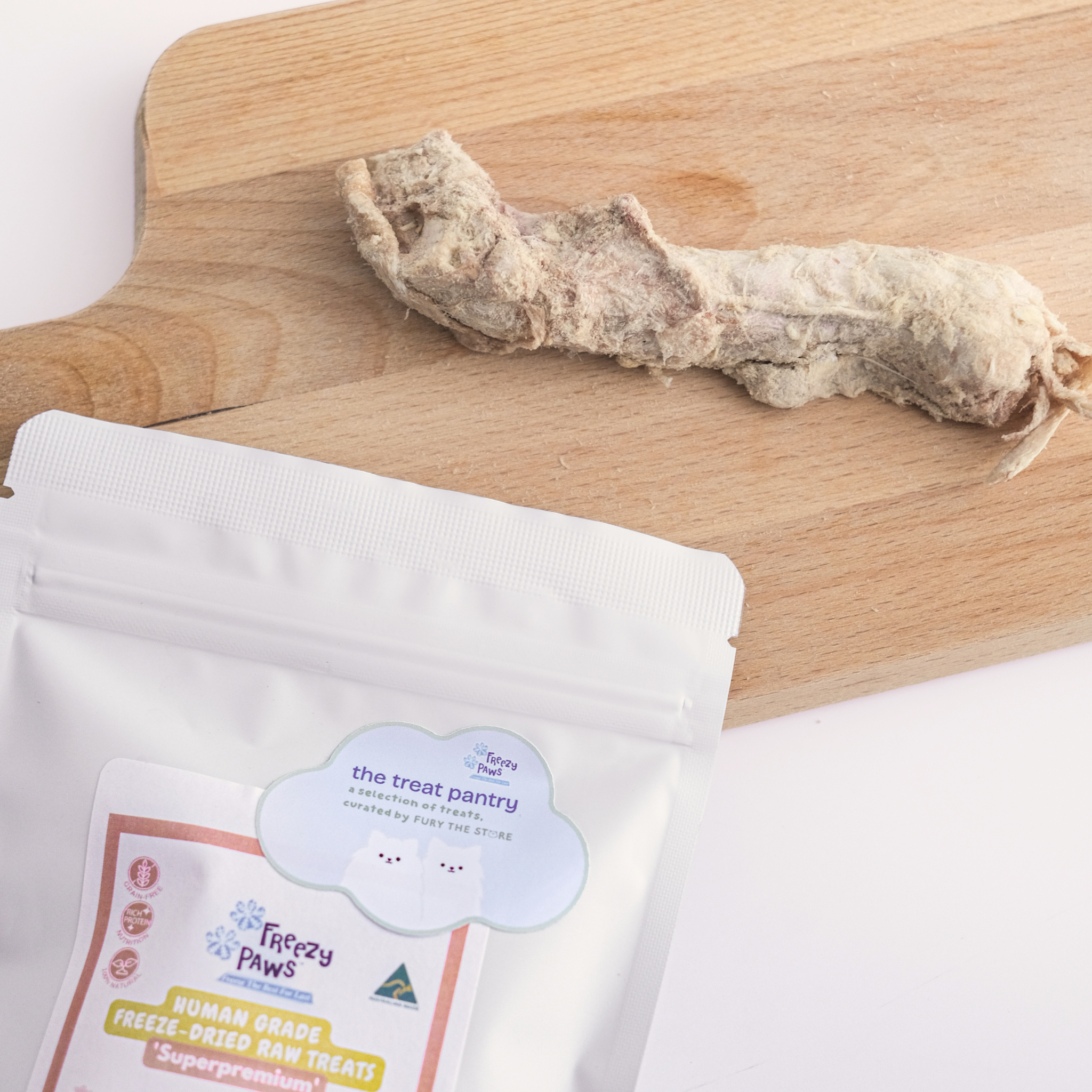 freeze dried salmon coated chicken neck dental treat | freezypaws