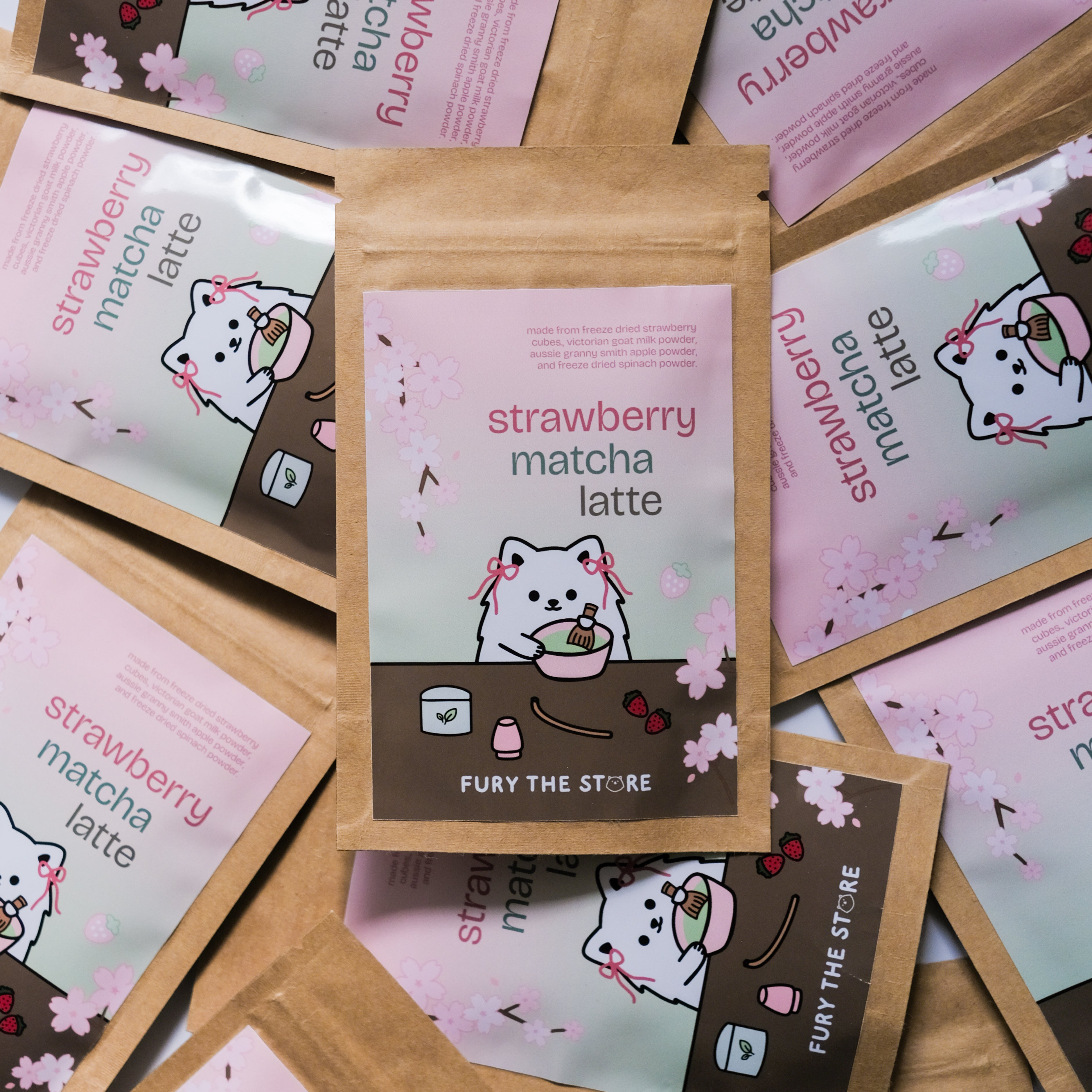 matcha strawberry latte | hill&hound