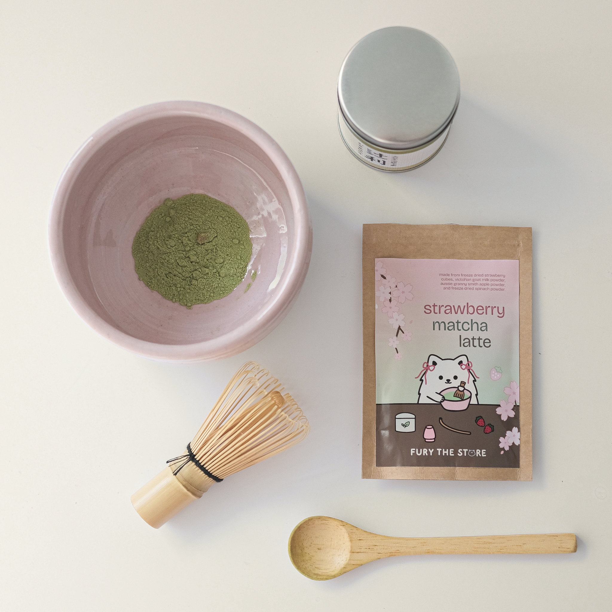 matcha strawberry latte | hill&hound