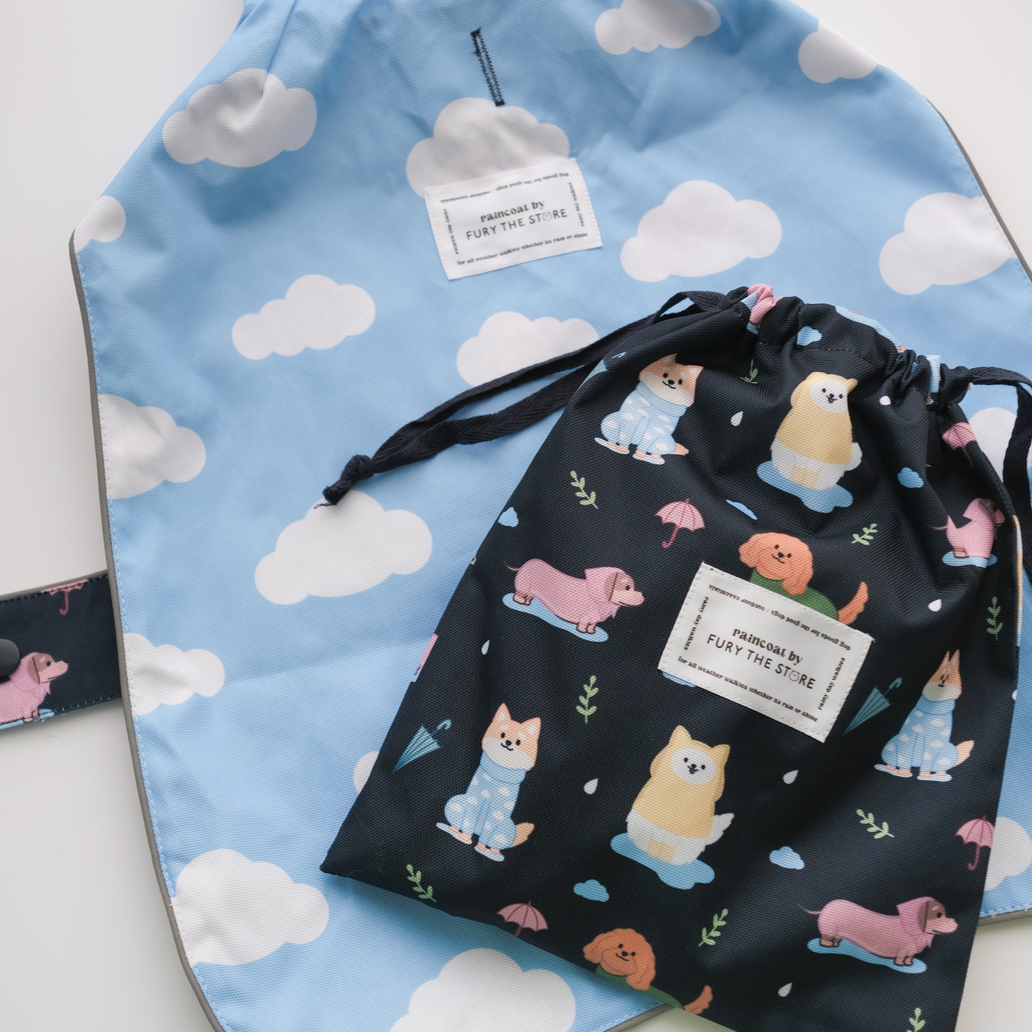 dogs in the rain reversible raincoat 2.0 [with buckle!]